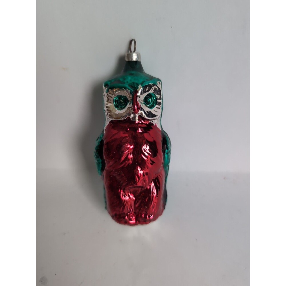 Antique Owl Christmas Ornament West Germany Bird Mercury Glass